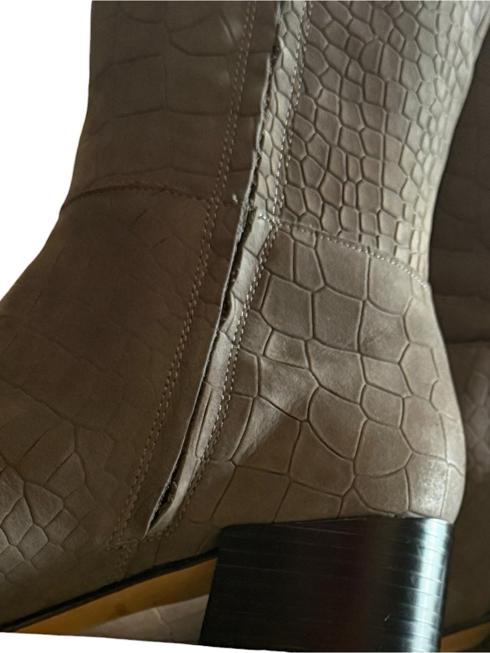 Sam Edelman Joelle Croc Embossed Leather Knee High Boots Gray Women’s US 7M - Picture 8 of 10